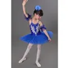 Vit Brailes Ballett Tutu Dance Dress Kostymer Swan Lake Ballet Kostymer Kids Girls Stage Wear Ballroom Dancing Dress Outfits
