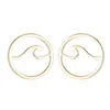 Nouveau Simple Boucles D'oreilles Vague Ronde pour Femmes Boucles D'oreilles En Acier Inoxydable Ocean Beach Bijoux De Mode Boucles D'oreilles Pendientes Brincos