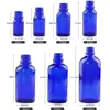 5 10 15 20 30 Bouteille à rouleaux en verre de 50 ml Bouteilles à rouleaux d'huile essentielle bleu cobalt avec rouleau en acier inoxydable Huile essentielle Roll On Bottles