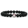 Ny baseball charm 8mm lava rock pärlor kedjor för kvinnor män turkos natursten sport elasticitet armband mode diy smycken gåva