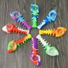 Fish Bone shape silicone hand pipes water bongs oil rig kit dab rig smoking fishbone bubbler tobacco herb pipes with glass bowl
