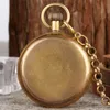 Antique Cuivre Londres Cadran Montres De Poche Automatique Mécanique Montre Squelette Horloge pour Hommes Femmes Pendentif Collier Chaîne Cadeau