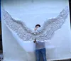 Dorośli Wysokiej Jakości Duży Srebrny Angel Wings Creative Bit Tło Dekoracje Ścienne Rekwizyty Wedding Birthday Party Pióro Deco Rekwizyty