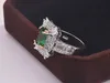 2019 Nouvelle arrivée Top Sell Luxury Jewelry 925 Sterling Silver Princess Cut Emerald Gemstones Party Women Wedding Bridal Ring For6783910