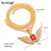 Hip Hop Ice Out Angle Wing Necklace Women Men Bling Full Rhinestone Luxury Hiphop Statement Necklaces Jewelry Gifts