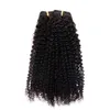 7 sztuk / zestaw Kinky Curly Clips Ins Hair Extensions 100G African American Mongolski Virgin Afro Kinky Kręcone Hair Class W Ludzkich Przedłużanie Włosów