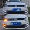 LIPIEC KING KING LED Daytime Lights Case for Volkswagen Polo 2014-2018 Bez wersji lampy przeciwmgielnej, przedni zderzak przedni DRL + żółte sygnały skrętu