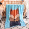 Home Textiel Kinderen dekens Flanel Duck/Cat/Dog Styles Warme cartoon deken glad flanels deken baby beddings swaddling deken1 x1.4m i110