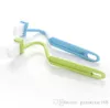 Portable Toilet Brush Scrubber V type Cleaner Clean Brush Bent Bowl Handle