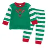 Boże Narodzenie Paski Payamas Kids Designer Odzież Piżamy Xmas Z Długim Rękawem Odzież Zestawy Baby Sleepsuits Sleepwear Homewear Nightwear AYP6281