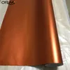 Satijn Chrome Mat Oranje Vinyl Wrap Auto Wrap met Air Release Whole Auto Wikkelbedekking Folie 1.52x20m / Roll / 5FT * 65FT