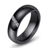 Unique Rings Women 6mm Black White Ceramic Ring For Women India Stone Crystal Comfort Wedding Rings Engagement Brand Jewelry