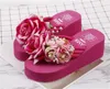 Le plus populaire 2019 New Original Fleurs faites à la main perle Tongs Été Femmes Chaussures Sandales Plate-forme Compensées Chaussures Femme Sandales pantoufles