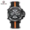 Reloj Hombre GOLDENHOUR Спортивные часы на открытом воздухе Мужские часы с парусиновым ремешком Автоматический дисплей даты Мужские наручные часы Relogio Masculino3182