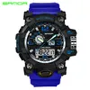 Sanda Watches Men Analog Quartz Digital Watchメン用の防水スポーツ時計シリコンLED電子時計RELOGIO MASCULINO3060564