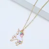 Nouvelle déclaration originale émail Unicorn Horse Kids Collier Pendants Femmes Chaîne Collier Bijoux Accessoires entièrement 9849771