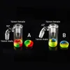 Smoking Accessories 14mm Male Glass Ash Catcher with colors silicone contain straight silicone bong water bong glass bong oil rig smoking pipes