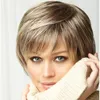 Picture Color Hair Afro Short Hair Cuts Blonde Bob Wig Fluffy Fashion Mix With Bangs Straight Synthetic African American Wigs For Women