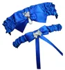 Nupcial Garter Azul Royal Arco De Cetim Ligas De Casamento Para A Noiva Praia Prom Set Vintage Garter Cintos De Casamento 2019 Tamanho Livre 14 ~ 23 polegadas