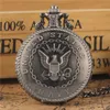 Retro Antique Navy Symbol Quartz Pocket Watch Army Military Necklace Pendant Chain Gift Clock Art Collectibles for Men Women