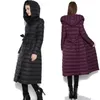 Damen Down Parkas Ayunsue Lichtjacke Frau Kapuze Winter Lange Mantel Frauen Zweireiher mit Gürteljacken Parka Casacas Para Mujer KJ