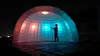 Giant Colorful Led Bulb Lighting Changing Half Dome Tent Inflatable Shell Dj/Bar Tent For Yard Party