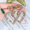 S964 Fashion Jewelry S925 Silver Needle Diamond Double Love Earring Rhinstone Peach Heart Earring