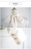 Женские блузки рубашки чистый белый бабочка галстук блузка шифон женская офисная рубашка фонарик рукав blusas femininas формальные дамы топы