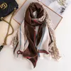 Miękki naturalny jedwabny szalik kobiety Paszmina szale i owijanie elegancka elegancka plażowa filta przeciwsłoneczne Stole Designer Silk Foulard Echarpe New6927510