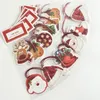 Kerstdecoraties boom versierd met goudpoeder voor de oudere sneeuwman hertensc￨ne verkleed kerstkaarten kleine hanger met 1 pack 12pcs