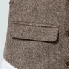 Gilet en tweed à double boutonnage personnalisé gilets de marié en laine à chevrons poches gilets de costume pour hommes Slim Fit gilet de robe pour hommes gilet de mariage