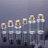 0.5ml 1ML 3ML 5ML الزجاجات واضح تنجرف الزجاج مع كورك خشبي زجاجة الانجراف لقضاء عطلة عيد الميلاد الديكور هدية الجرار