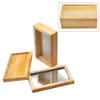 Деревянный ящик для хранения табака, поднос на роликах, натуральный деревянный ящик для хранения табака ручной работы и трав для курительных трубок, водяной бонг3702418