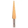 Steel Titanium Step Drill Bits 3-12mm 4-12mm 4-20mm Step Cone Cutting Tools Steel Woodworking Wood Metal Drilling Set