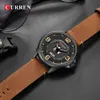 Curren Men's Watches Top Brand Luxury Fashion Business Date Quartz Wristwatch High Quality Leather Strap Clock Montre Homme