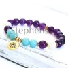 MG0697 8 mm Aquamarine Amethyst Bracelet Natural Moonstone Gemstone Energy Bracelet New Design Women's Chakra Yoga Mala Bracelet220I