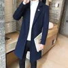 Xiu Luo 2019 Vinter för manlig överrock Medium-Long Jackets Coats Warm Winter Tjock Casual Mens Wool Blend Jackor