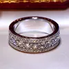 Bling Zircon Ring Guld Silver Färg Hip Hop Ringar För Kvinnor Mäns Mode Bröllop Förlovning Smycken Bästa gåva