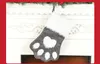 Fashion Dog Paw Christmas Socks Candy Gift Bag Flannel New Year Christmas Stocking Hängsmycke Inredning för hem