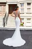 Sheer Deep V Neck Mermaid Wedding Dresses 2019 Lace Top Major Beading Buttons Back Beach Wedding Gowns Custom Made vestido de novia