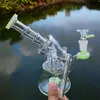 All'ingrosso Glass Rig 7 "Water Bong Dab Rig Recycler 14mm Joint Sidecar Oil Rigs Pipa ad acqua Bong in vetro Soffione doccia Perc Wax Fumo Narghilè