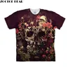 Blume Schädel Von Ali Künstler Herren T-shirts 3d Drucke T-shirt Marke Casual Kurze Tees Tops Männer Kleidung Drop Schiff Plus größe S-6XL