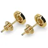 ashion Screw Back CZ Earrings Stud Men Trendy Hiphop Jewelry Yellow Gold CZ Zircon Pierced Ear Stud Jewellry Wholesale