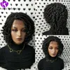 200density full short tressé perruques boîte tresses perruques pour les femmes noires dentelle avant tresse perruque bouclés 14 pouces noir/marron avec des cheveux de corps