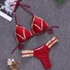 yakuda 2024 New Bikini Gold-stamped Sexy Swimming Suit Three Points Explosive Swimming Suit Split Ladies Stitching Sports swimwear flexible stylish