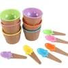 kids ice cream bowls ice cream cup Couples bowl gifts Dessert container holder with spoon Best children gift supply on sale LX8091