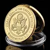 5pcs Military Challenge Coin Craft American Department Of Navy Army 1 oz Gold Plated Badge Metal Crafts W/Capsule