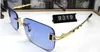 new fashion sports buffalo horn sunglasses for men rimless square styles logo women eyeglasses gold and silver metal stent with original b