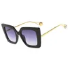 Fashion Oversize Sunglasses Women Pearl Temples Square Frame Sun Glasses Printing 7 Colors Wholesale