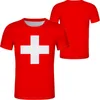 SUISSE t-shirt diy numéro de nom fait personnalisé gratuit che drapeaux de la nation T-shirt ch collège allemand pays rouge vêtements photo d'impression